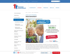 Screenshot Website Deutsches Kinderhilfswerk